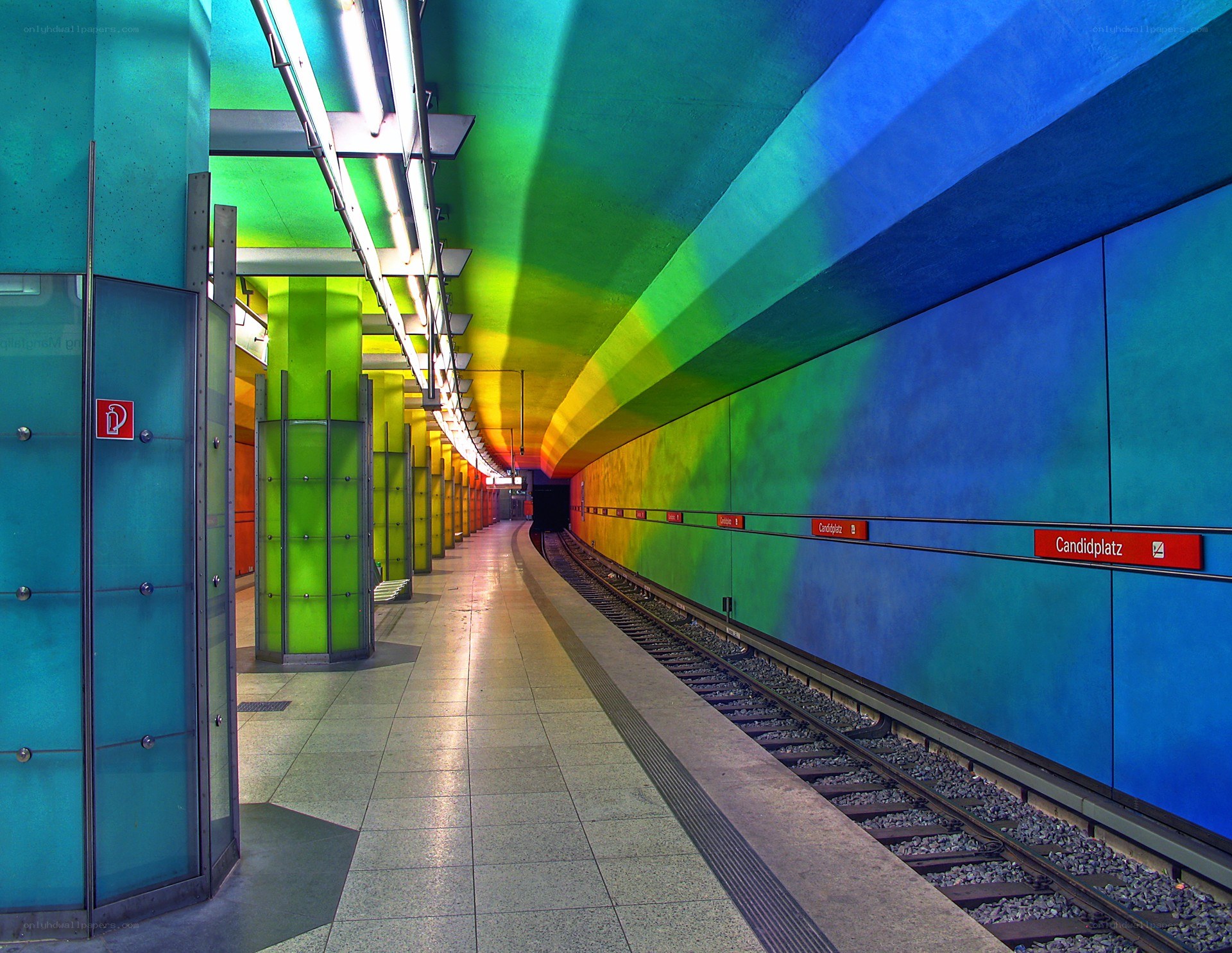 Colorful subway station