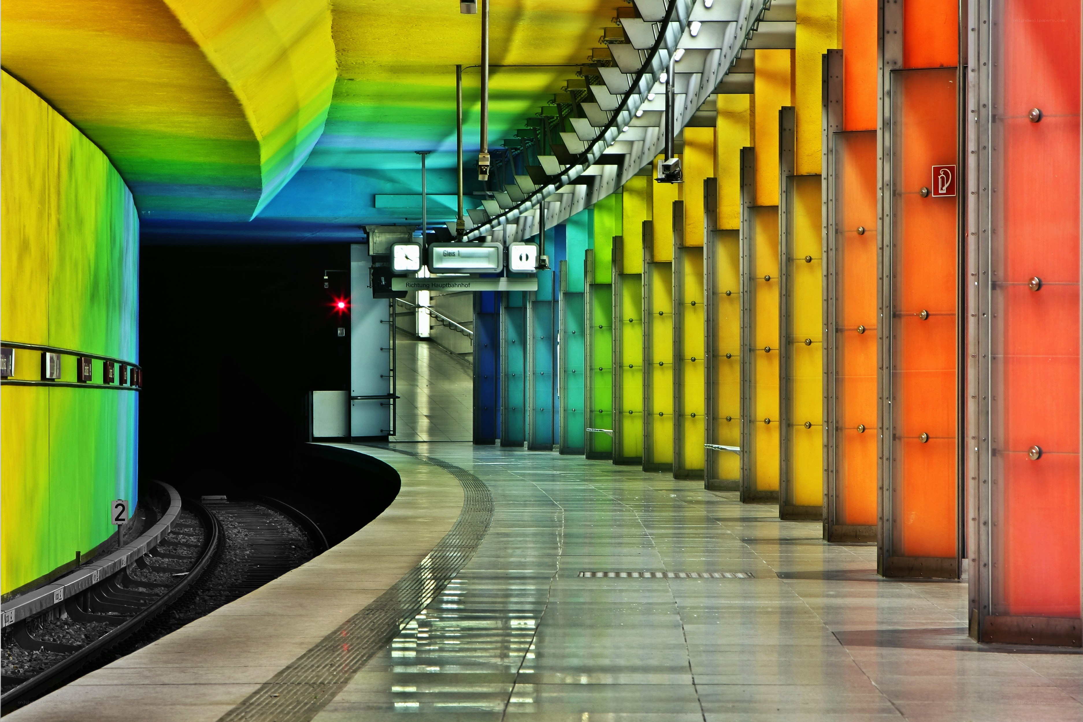 Colorful subway station