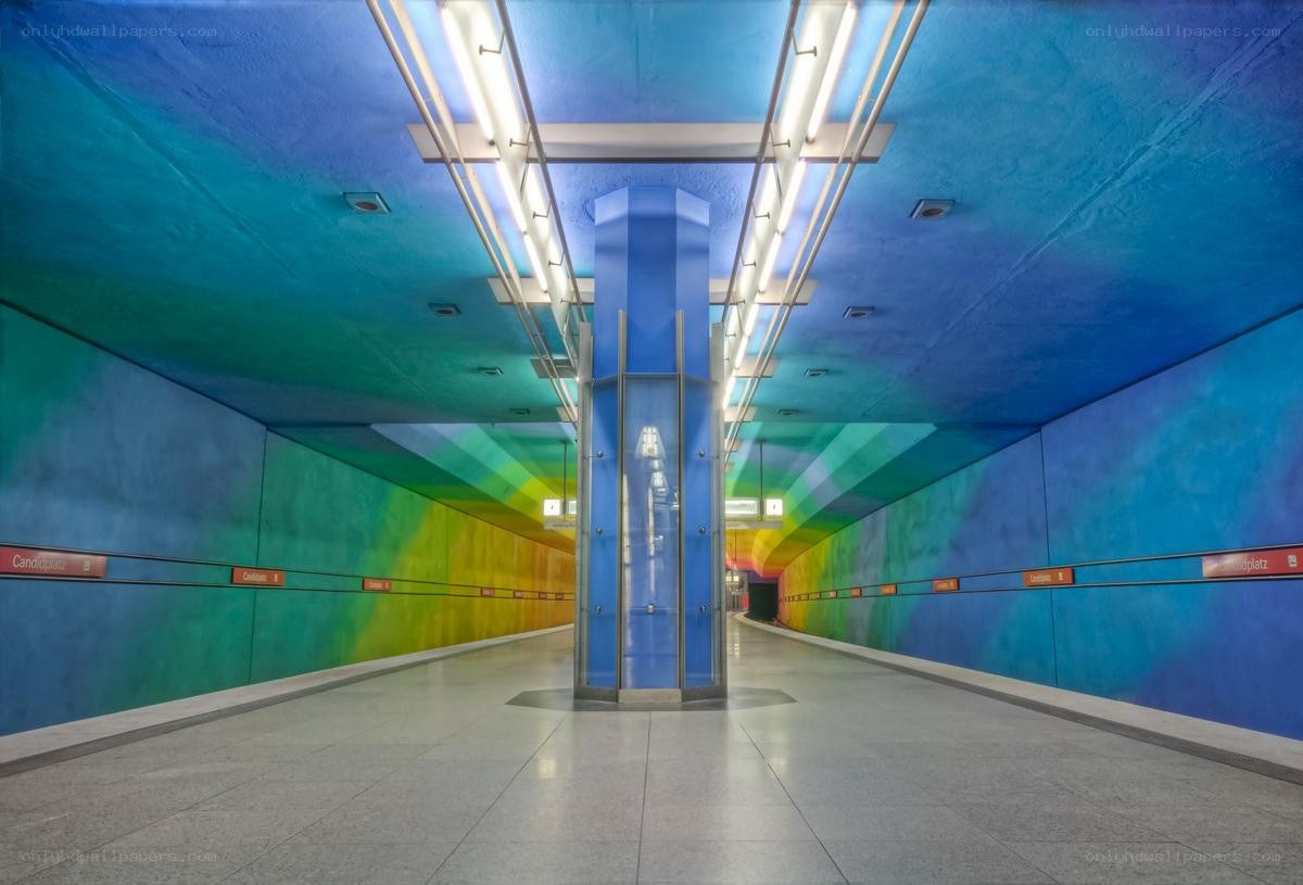 Colorful subway tunnel