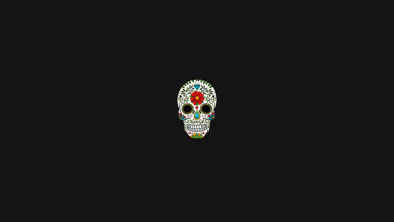 Colorful Sugar Skull — Black, Neutral