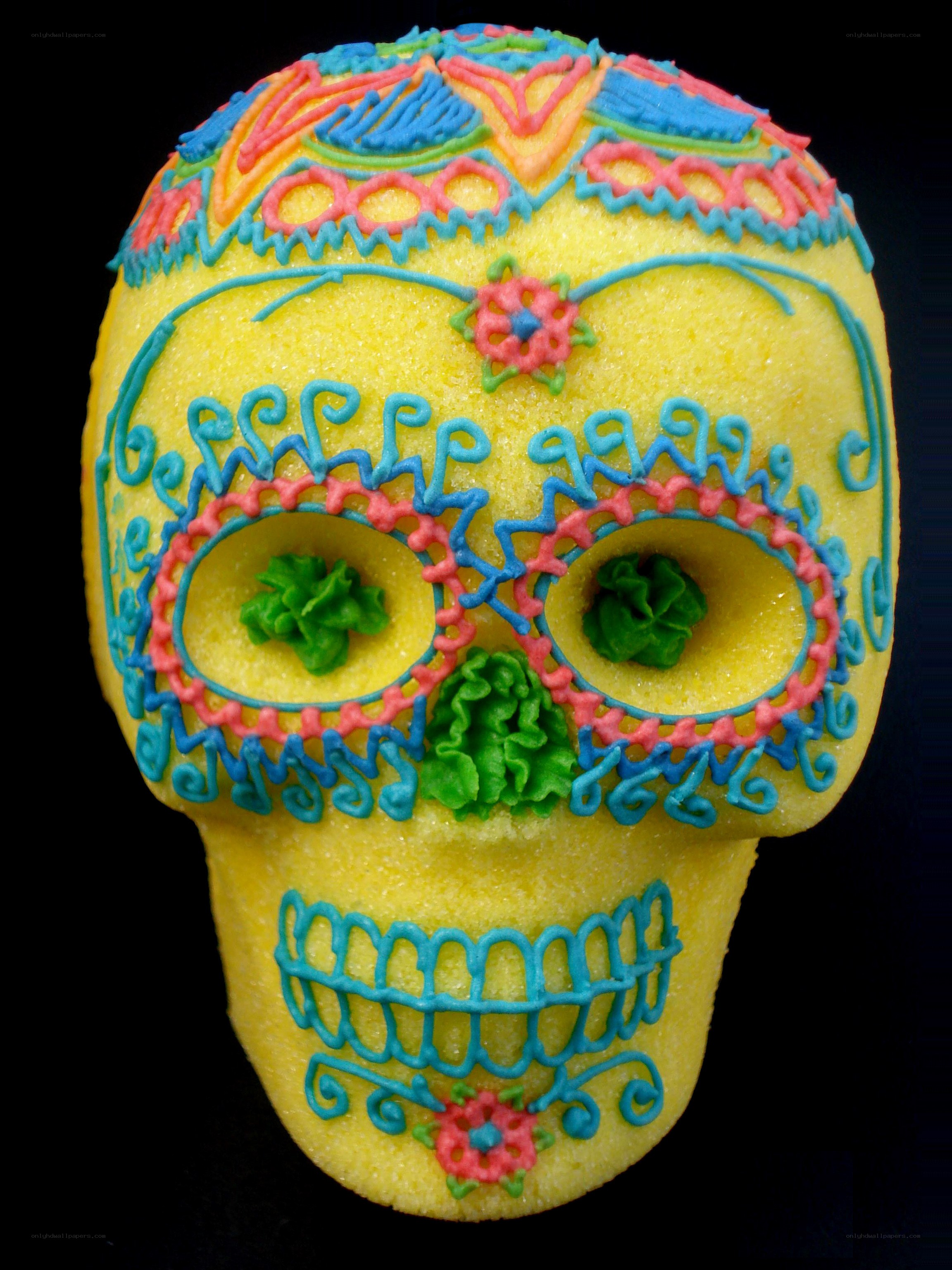 colorful sugar skull cake