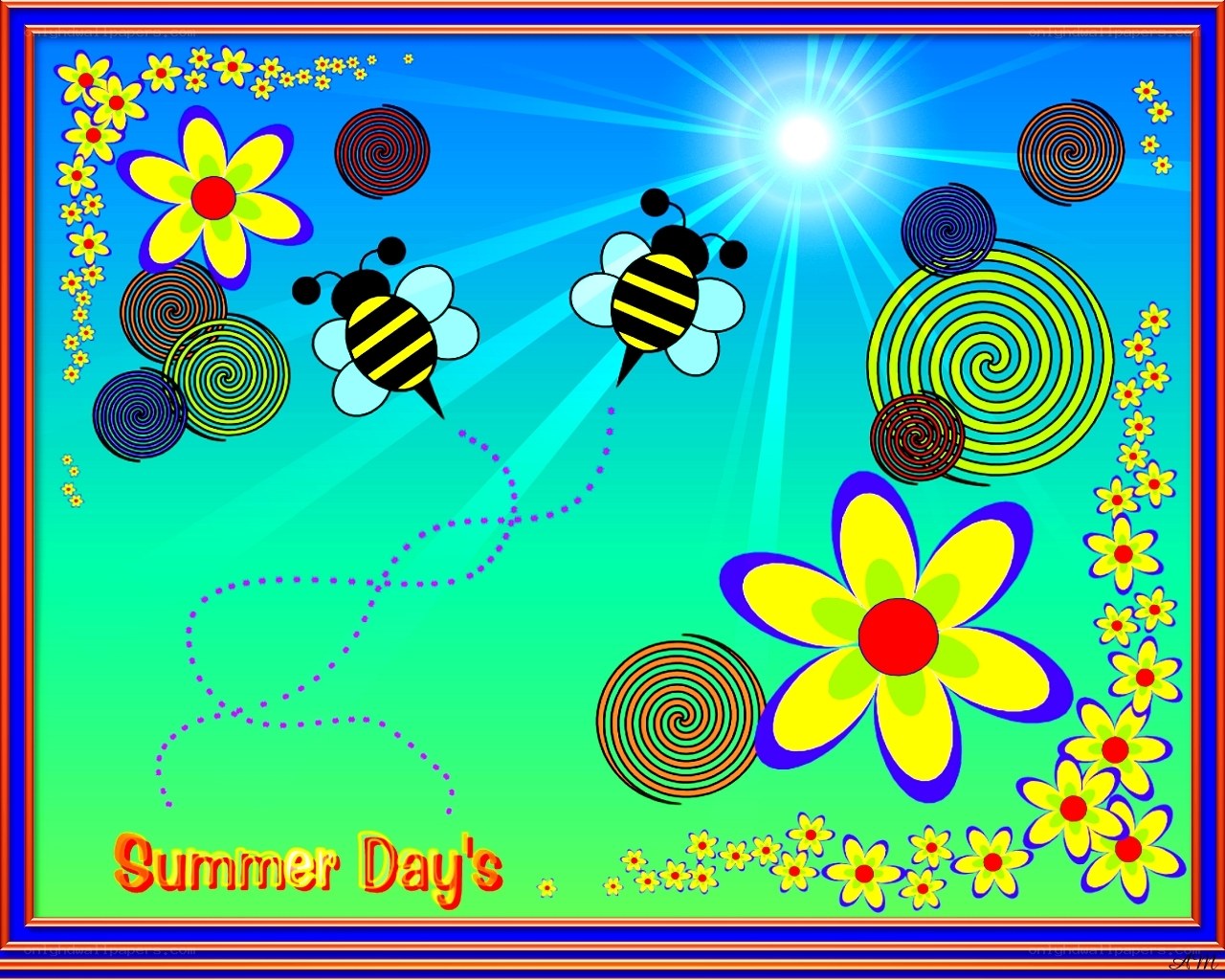 Colorful summer day illustration