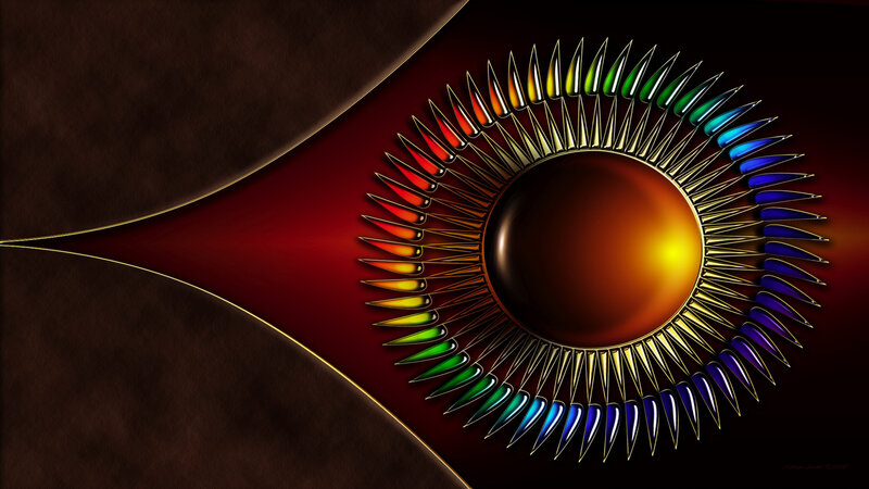 Colorful Sunburst Design — Red, Dramatic