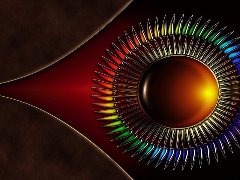 Colorful Sunburst Design — Red