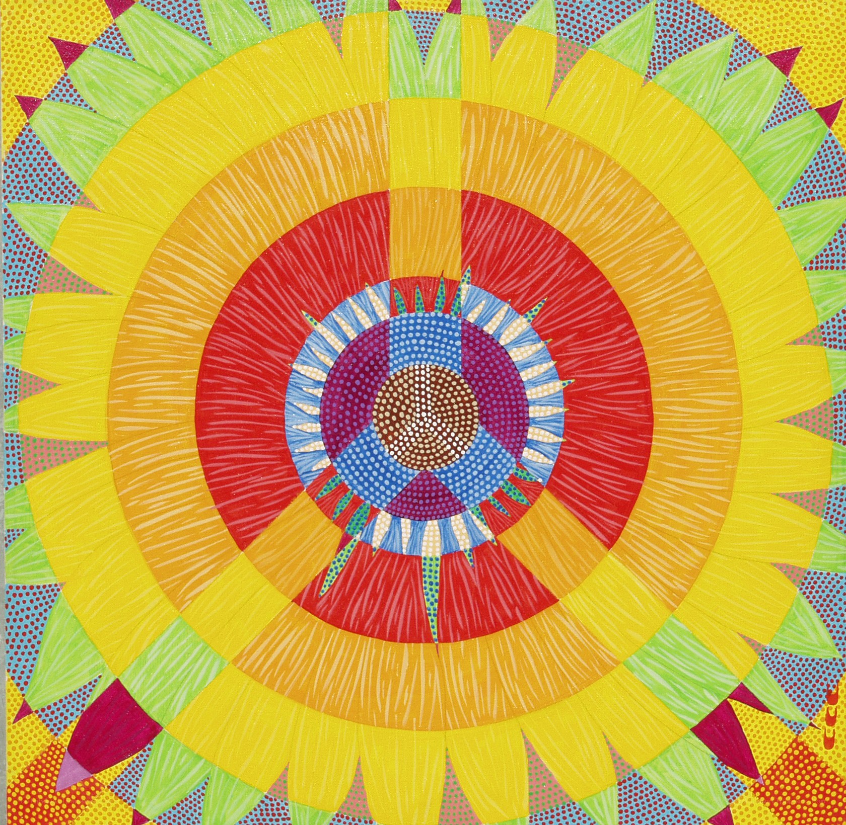 Colorful sunflower mandala