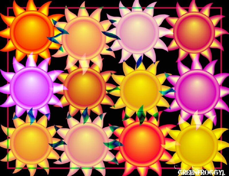 Colorful Suns Pattern