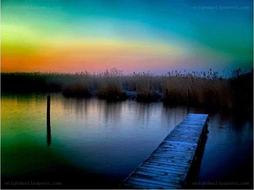 Colorful sunset over a lake