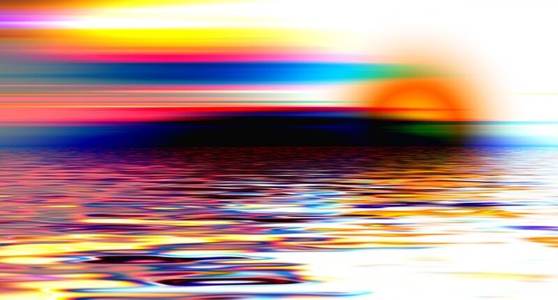 Colorful Sunset over Water — Yellow