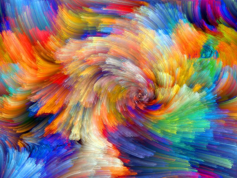 Colorful Swirl Pattern — Blue, Dynamic, Abstract, Brushstrokes