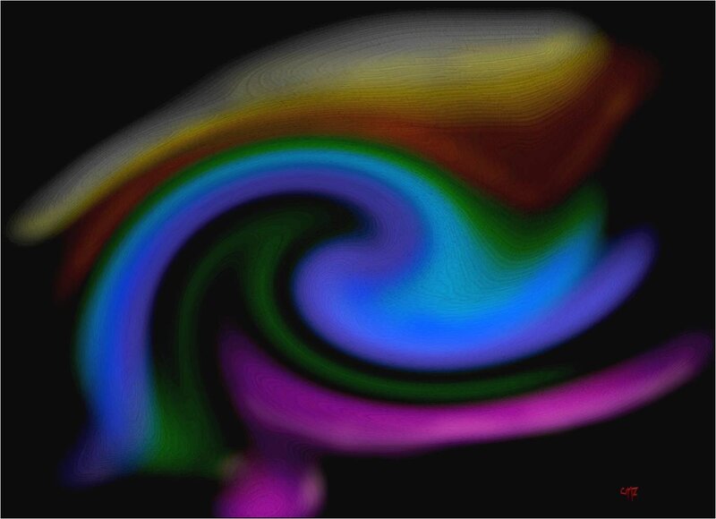 Colorful Swirl Pattern — Blue, Dynamic, Abstract, Rainbow Colors