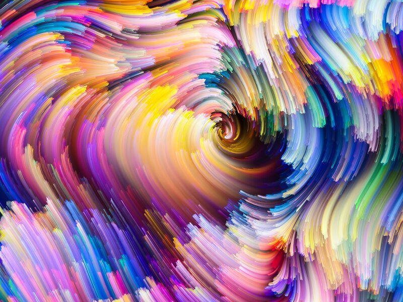Colorful Swirl Pattern — Yellow, Dynamic