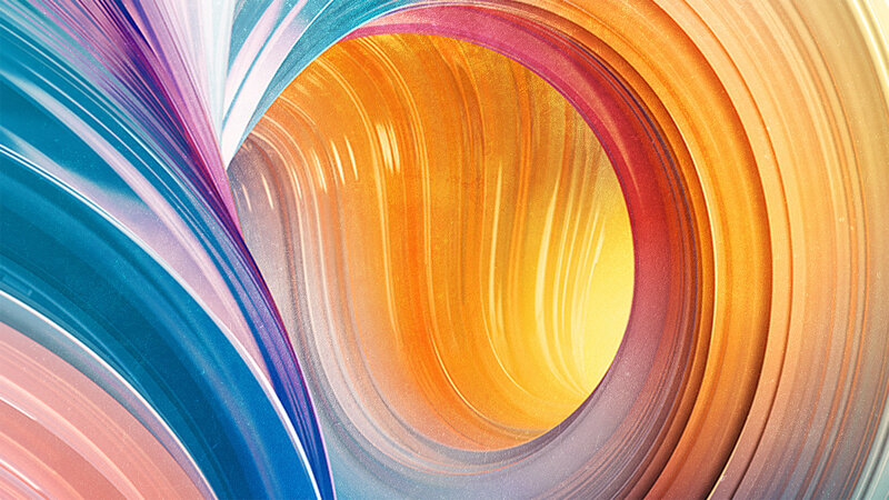 Colorful Swirling Tunnel — Blue, Dynamic