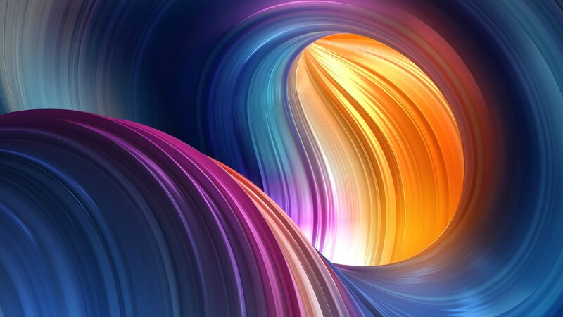 Colorful Swirling Tunnel — Blue
