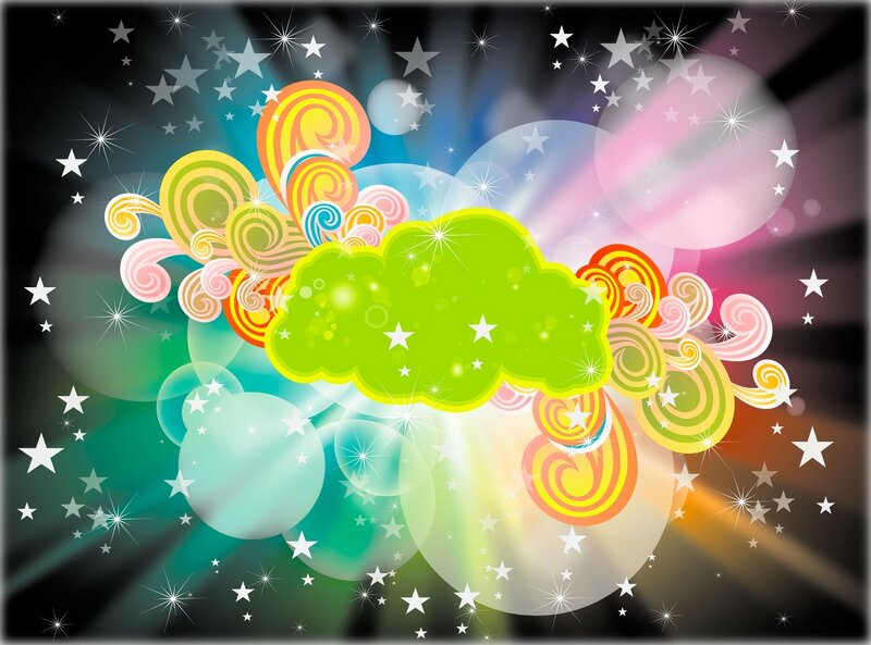 Colorful Swirls and Stars