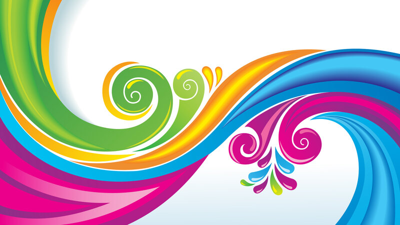 Colorful Swirls — Green, Vibrant, Vector Art