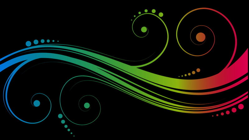 Colorful Swirls on Black — Dynamic