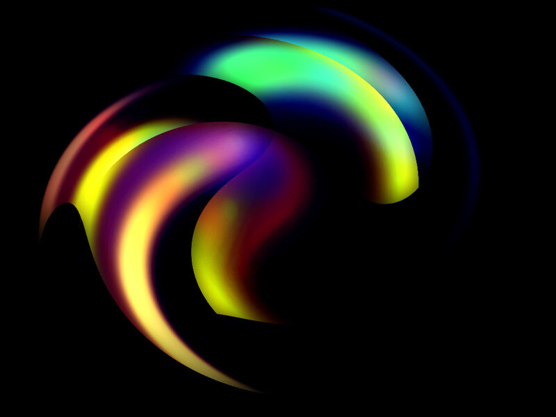 Colorful Swirls on Black — Yellow