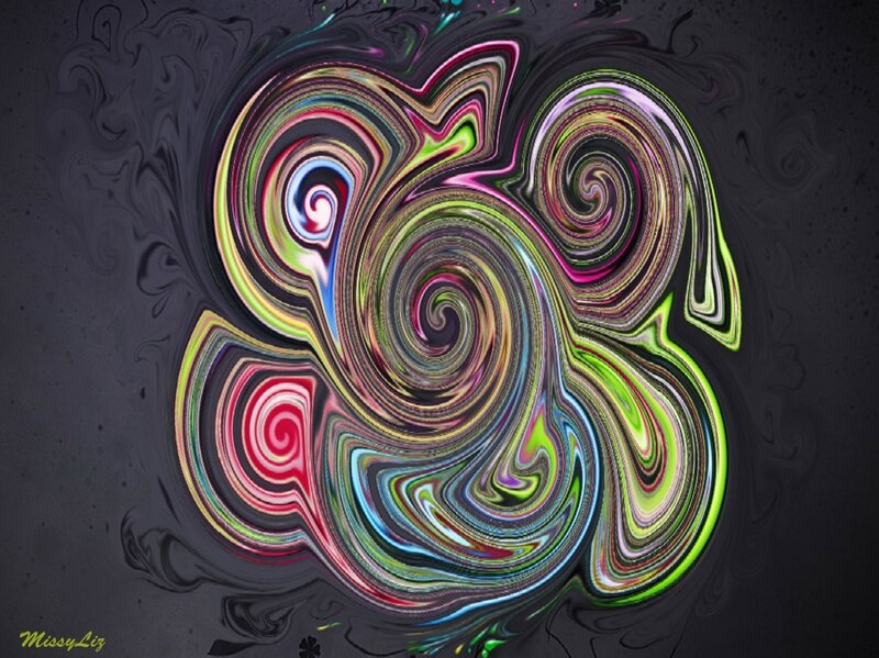 Colorful Swirls on Dark Background
