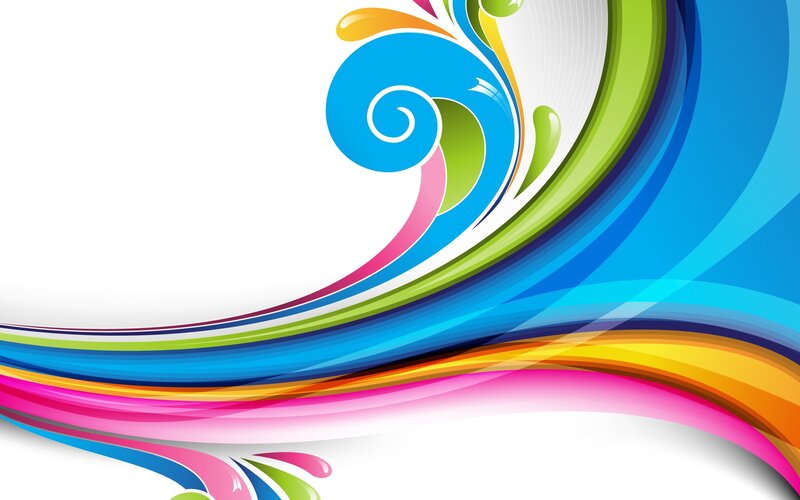 Colorful Swirls on White