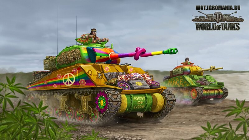 Colorful Tanks in Field