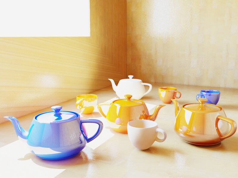 Colorful Teapots and Cups