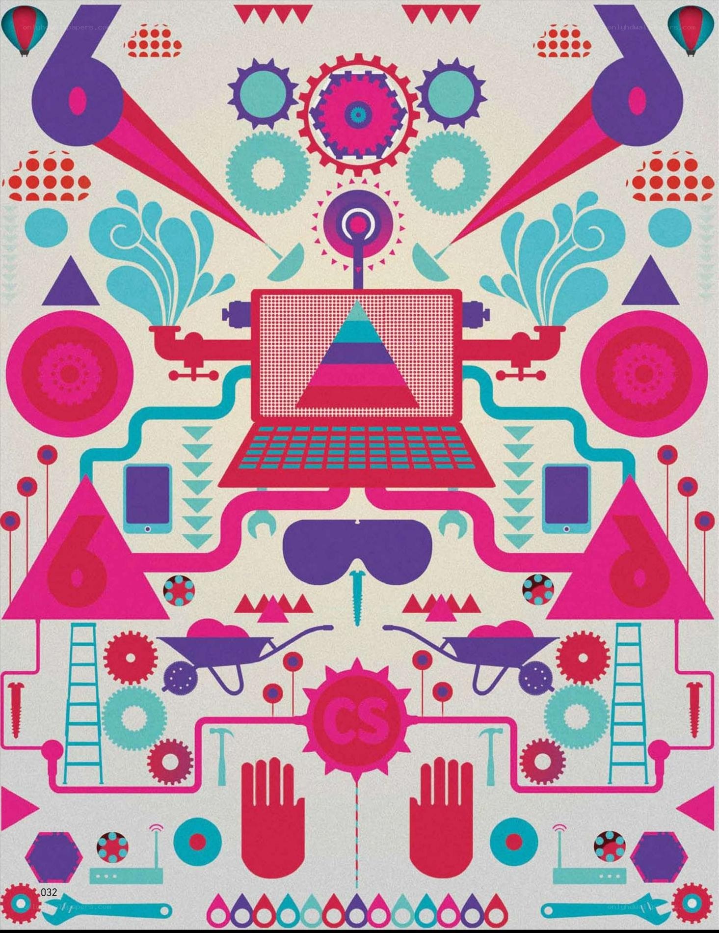 colorful tech illustration