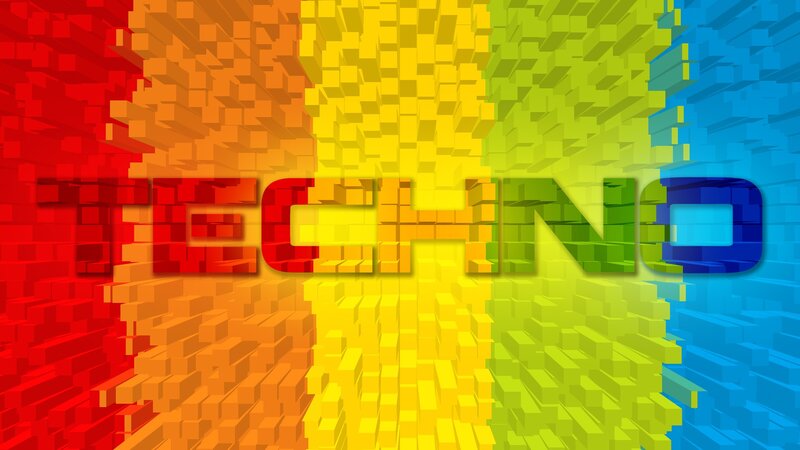 colorful techno text background