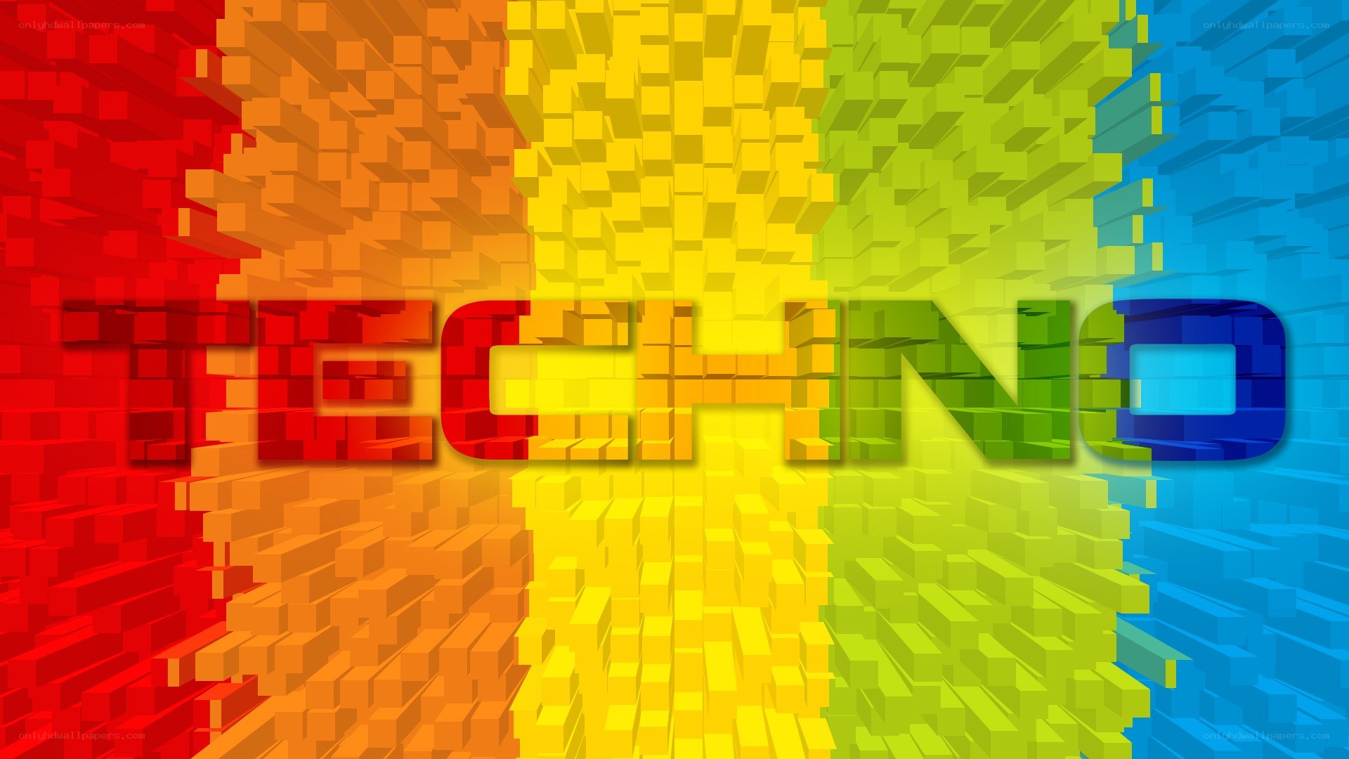 colorful techno text background