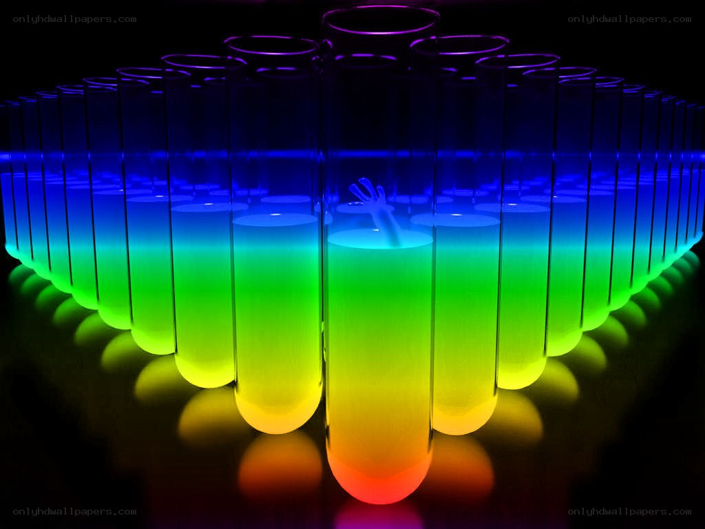 Colorful test tubes in rainbow