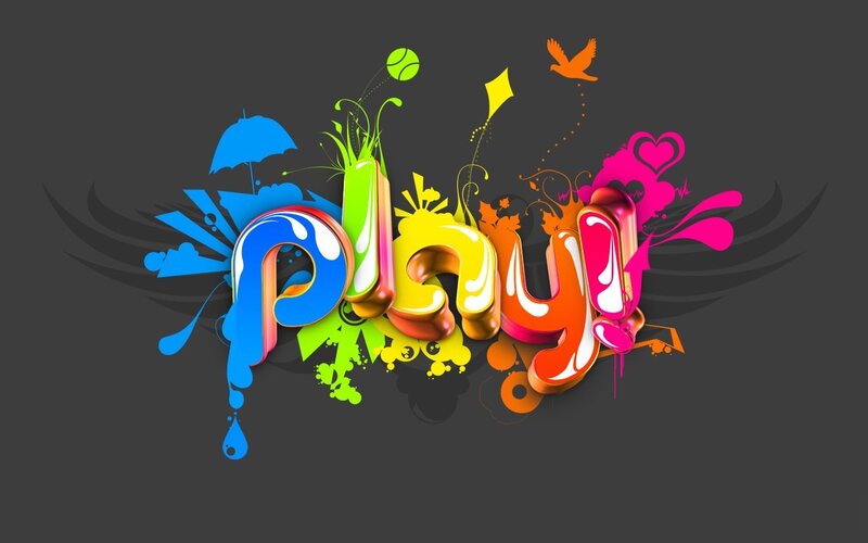 Colorful Text Art — Blue