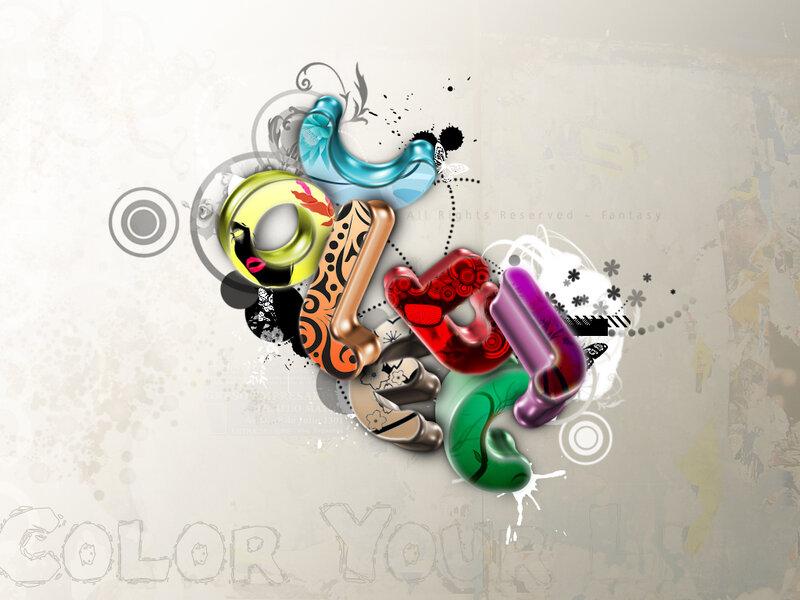 colorful text art design
