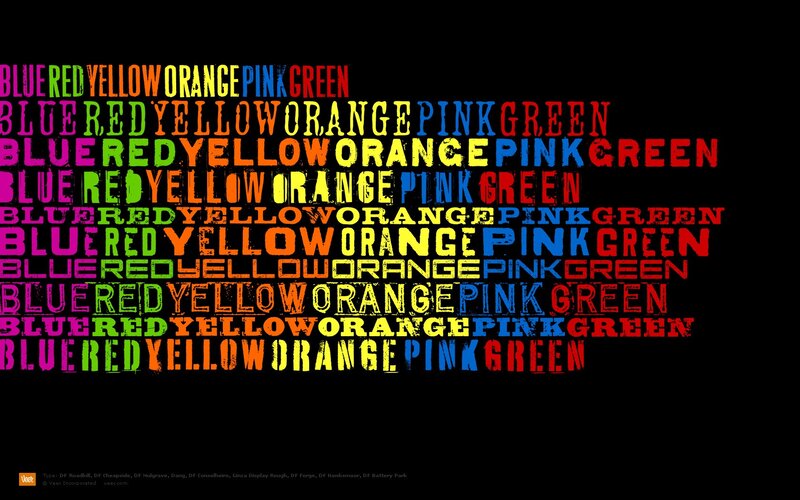 Colorful text art with color names