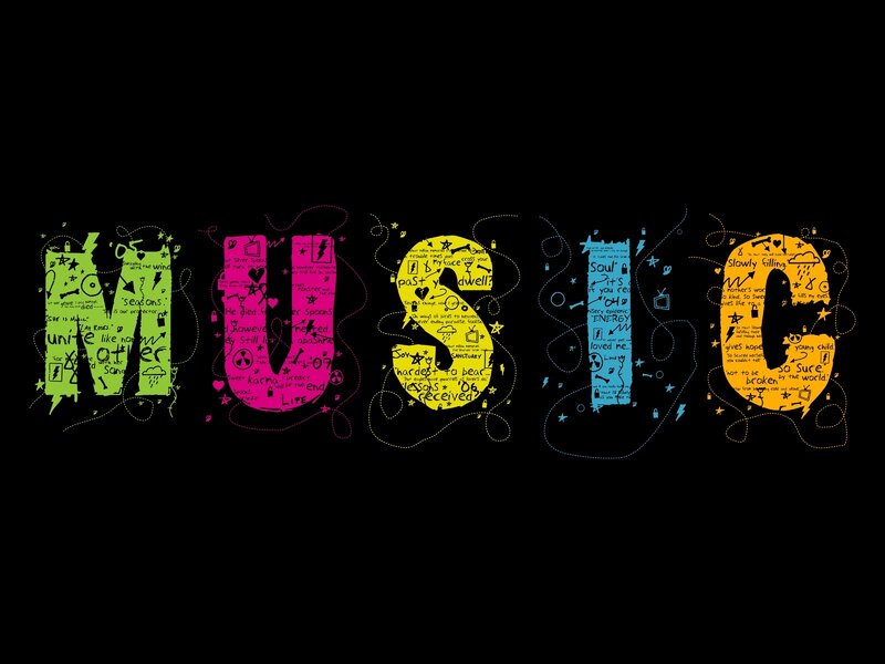 colorful text art with symbols