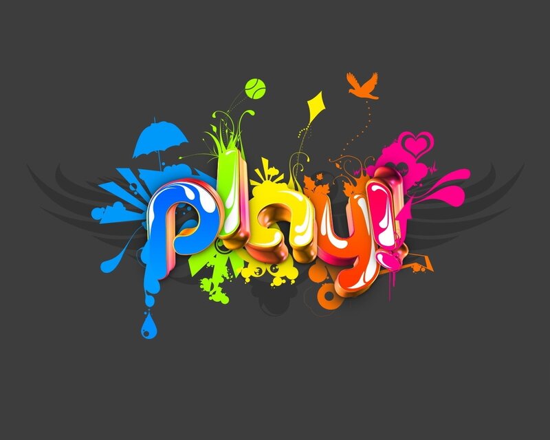 Colorful Text Design — Blue, Playful
