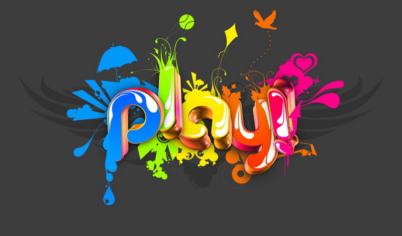 Colorful Text Design — Blue