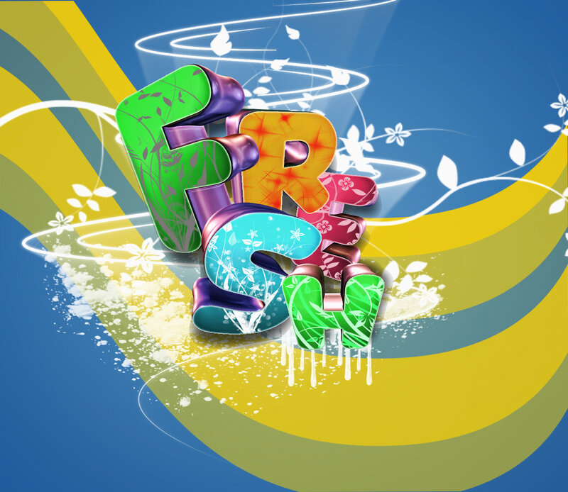 Colorful Text Design — Blue, Vibrant