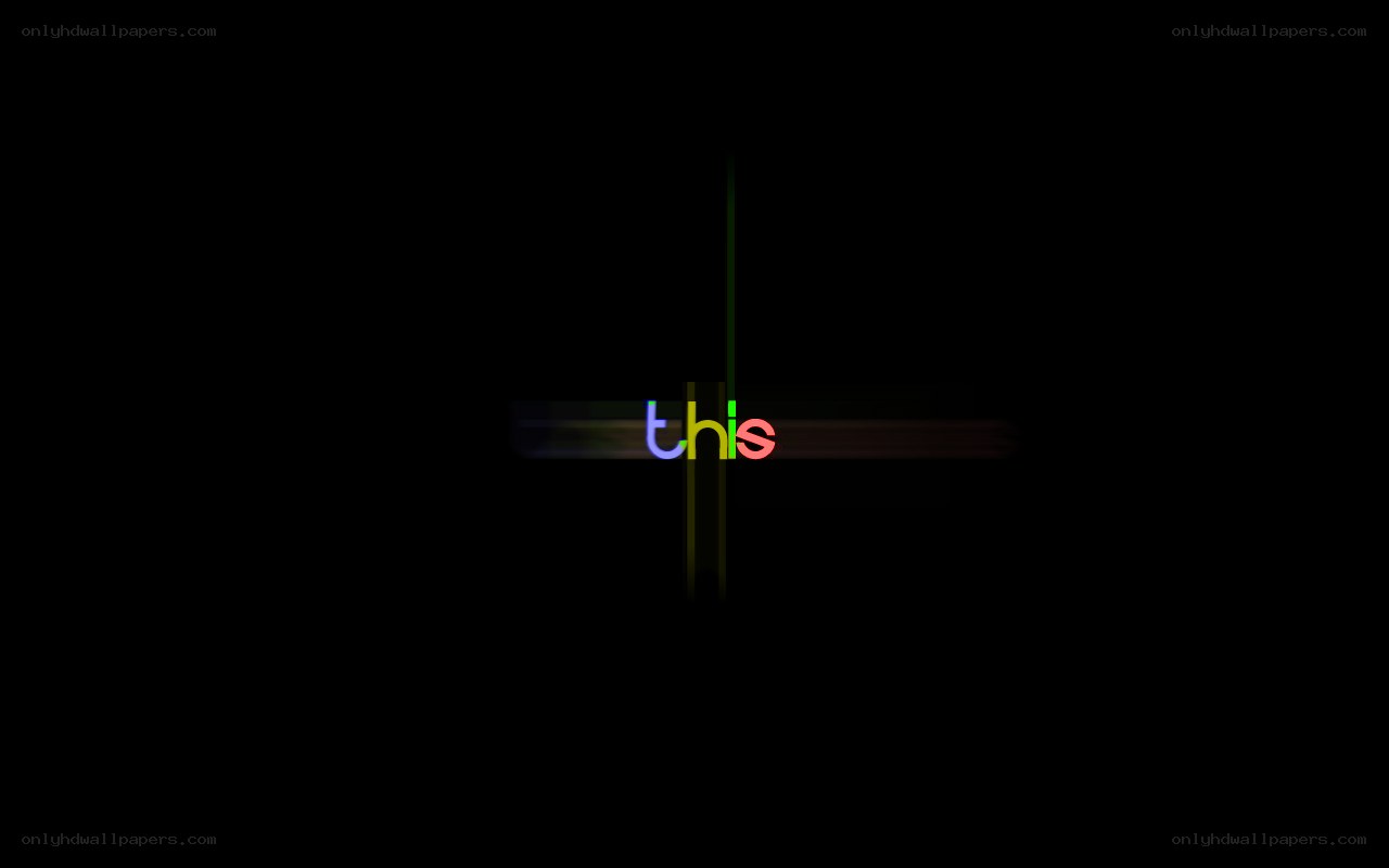 colorful text on black background