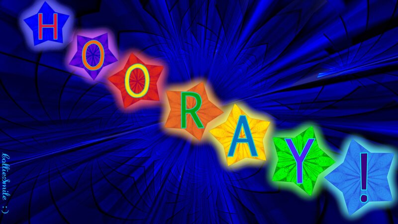 Colorful Text on Blue Background — Celebratory