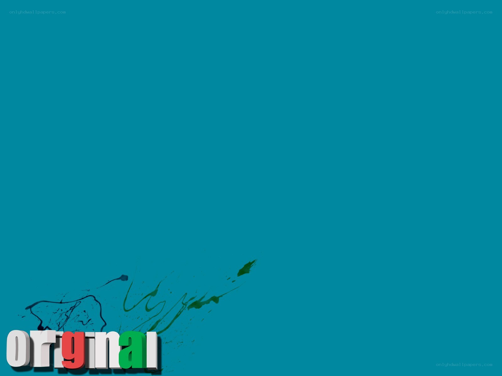 colorful text on blue background