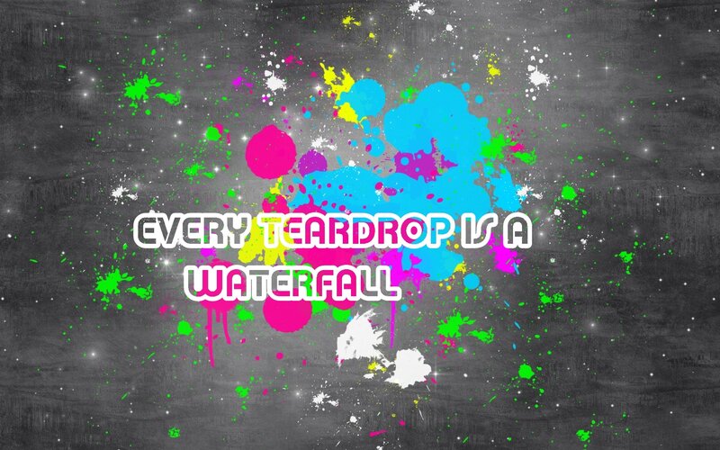 colorful text on splatter background