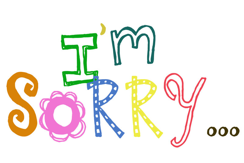 Colorful Text Saying I'm Sorry