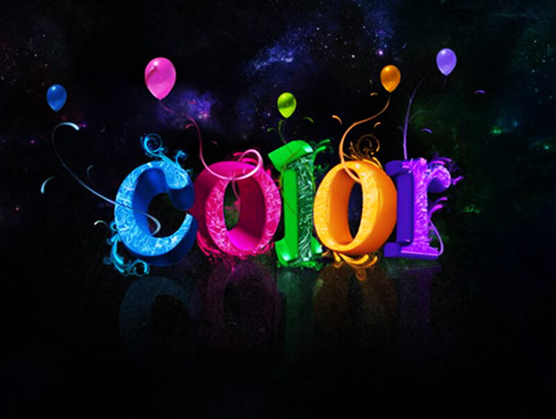 Colorful Text with Balloons