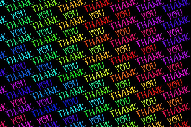 Colorful thank you text pattern