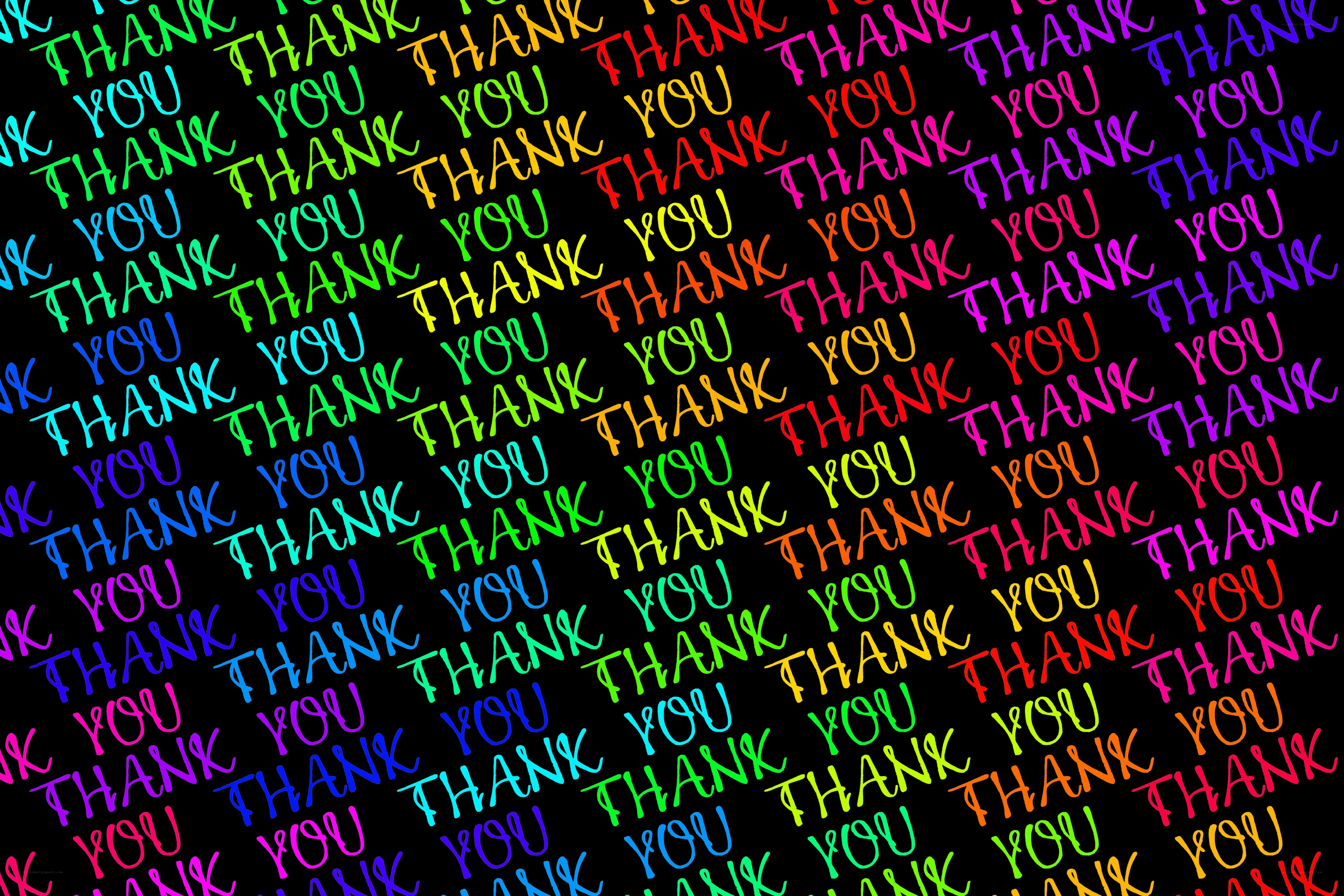 Colorful thank you text pattern