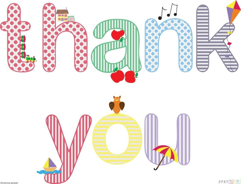 Colorful Thank You Text