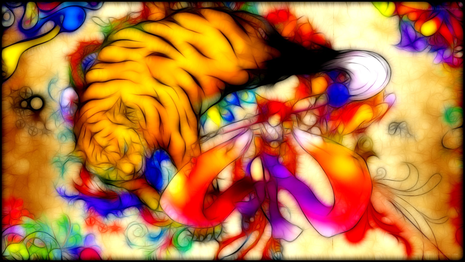colorful tiger abstract art