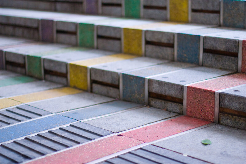 colorful tiled steps