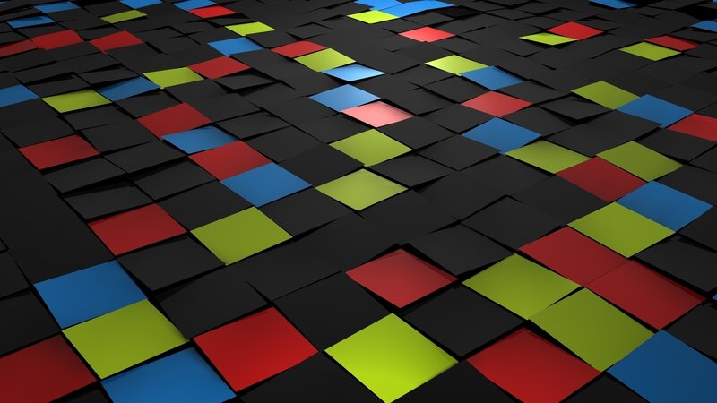 Colorful Tiles on Black Surface