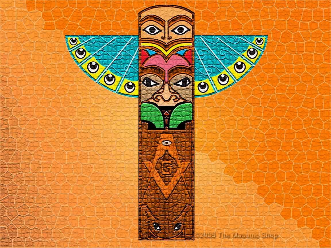 colorful totem pole art
