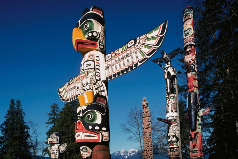 Colorful Totem Poles